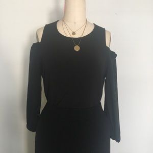 Black cold shoulder top